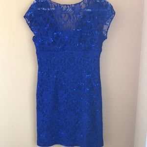 Blue Sequin Party Dress